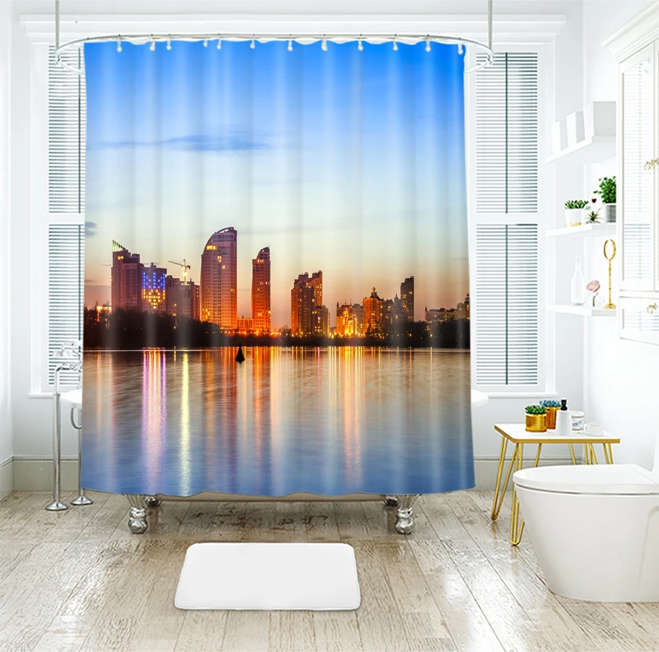 3d занавески для душа в европейском стиле и с морской тематикой водонепроницаемые