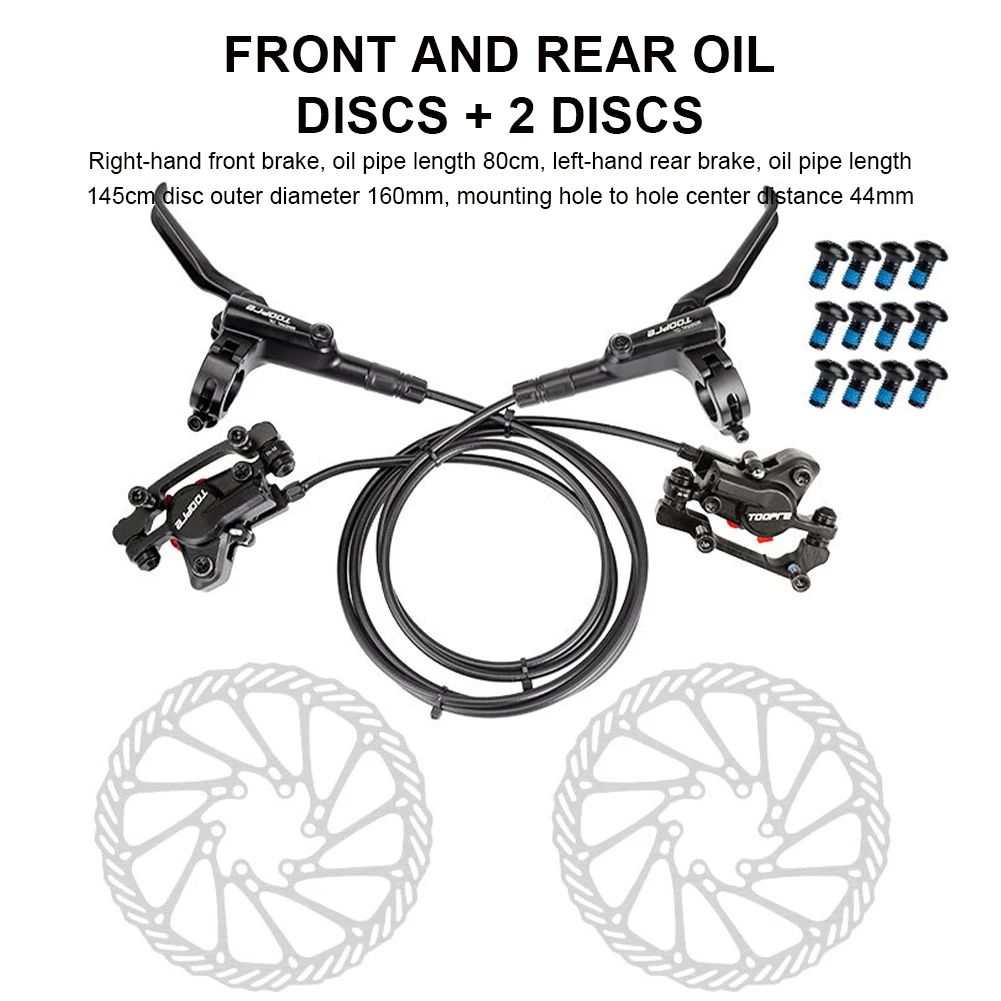 

Bicycle MTB Hydraulic Oil Disc Brake Set Bike Dual Pads RT56 160mm Rotor Caliper R/L Front Rear Bicycle Accssories Cycling Parts