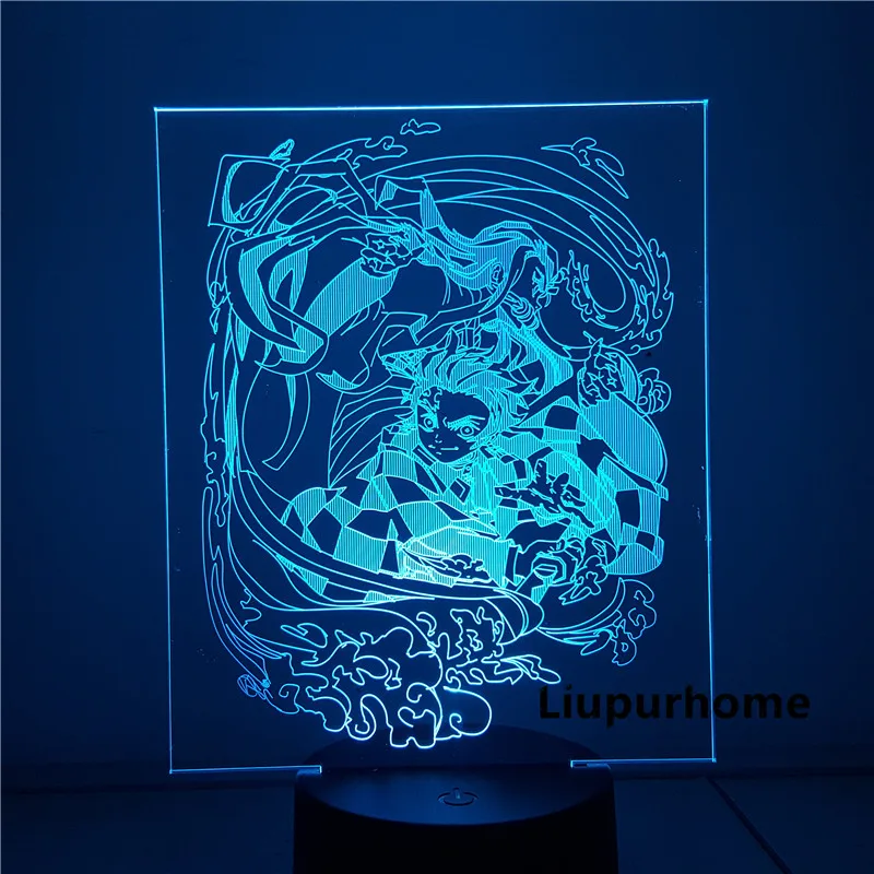 

Demon Slayer 3D Nightlights Visual Illusion LED Changing Kimetsu no Yaiba Novelty Lampara Tanjirou Nezuko Creative Desk lamp