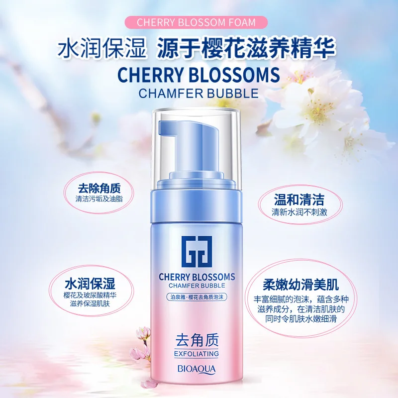 

Bioaqua Cherry Blossom Exfoliating Cleansing Foam Hydrating Nourishing Facial Cleanser Moisturizing Cleansing Oil-Control