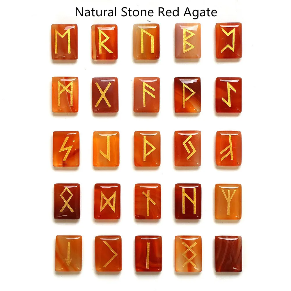 25 шт./упак. Рунический Амулет из серии Fortune Telling Stone Divination|Бусины| |