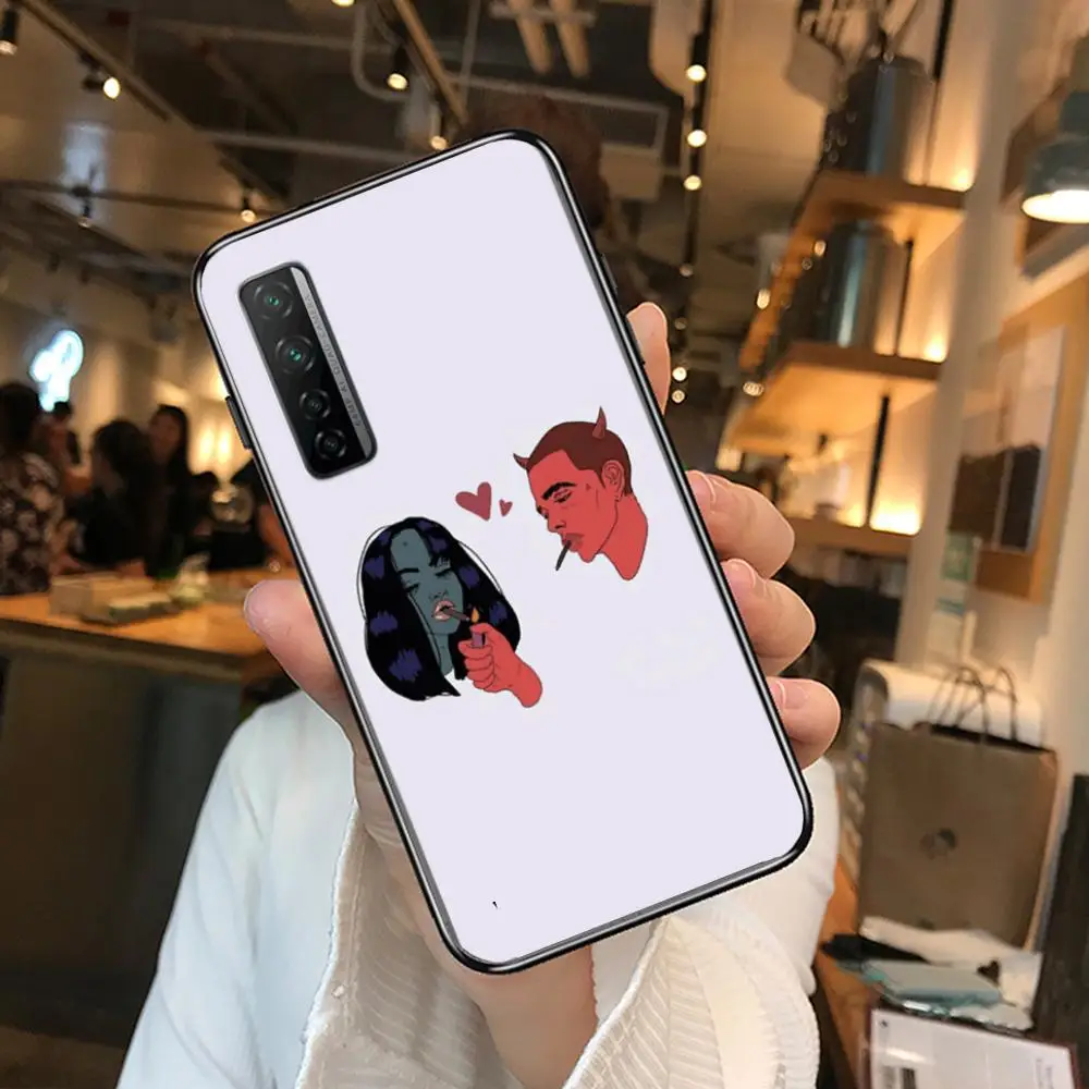 

Popularity Beautiful Phone Case For Huawei Nova 2 3 4 5 6 7 8 SE i E Pro Lite Black Etui Coque Painting Hoesjes comic fashion