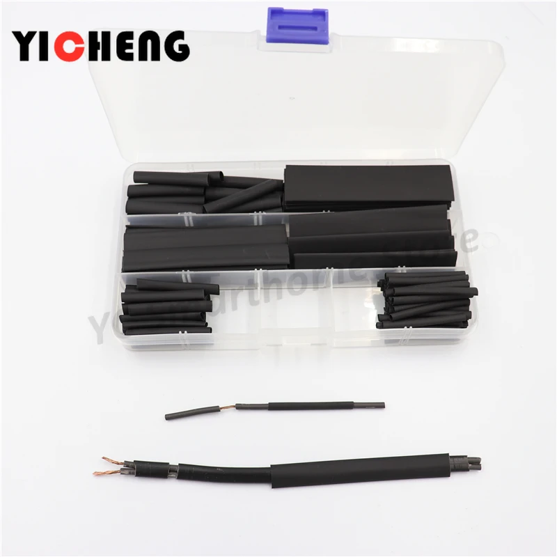 127 шт. в коробке Черный экологически чистый огнестойкий термоусадочный набор