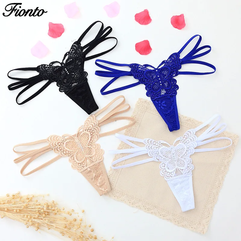 Сексуальные кружевные трусики FIONTO нижнее белье женские модные стринги с