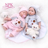55cm bebe realistic reborn twin baby doll sleepingawake lifelike soft silicone real touch weighted body rooted hair