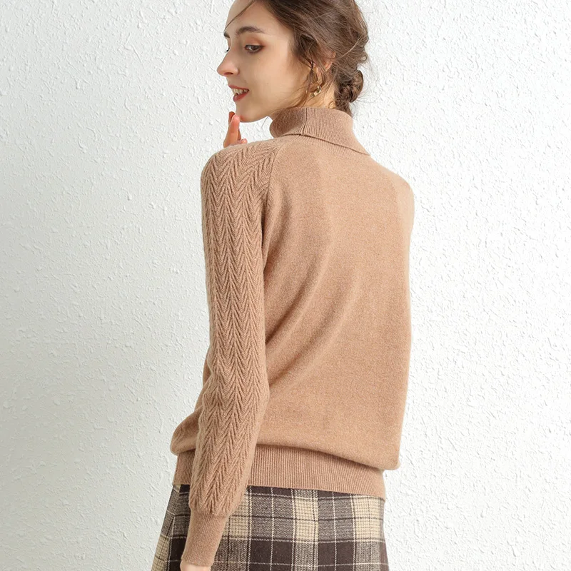 100% Merino Wool Cashmere Sweater Women Turtleneck Women's Knitted Winter For Warm Sweaters Female 2021 | Женская одежда
