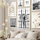 Парижская башня Винтаж фото Крылья ангела Девушка настенное Искусство Холст Картина скандинавский плакат и принты настенные картины для декора гостиной