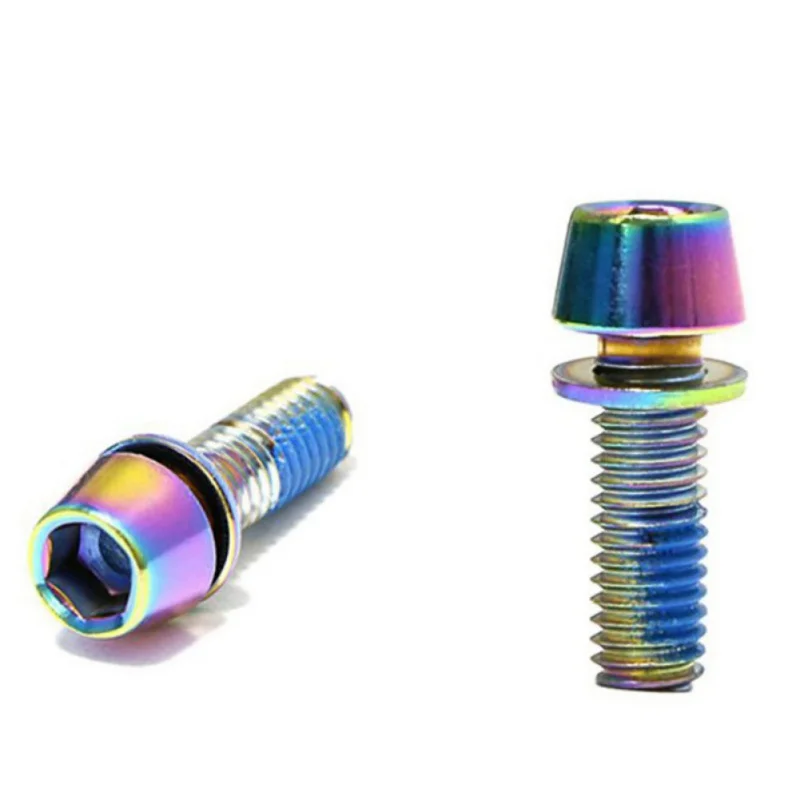 

6pcs Bicycle Handlebar Stem Screws Bolts Colored M6 * 18mm Screws Bolts Alloy Steel Cycling Stem Fixing Screws Replacement 2021