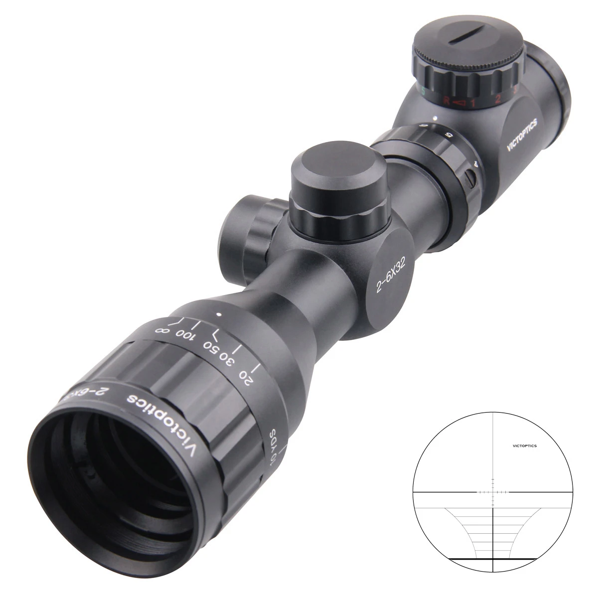 Victoptics 2 6x32 AOE тактический прицел 25 4 мм монотрубный дальномер Сетка 1/4 &quotприцел