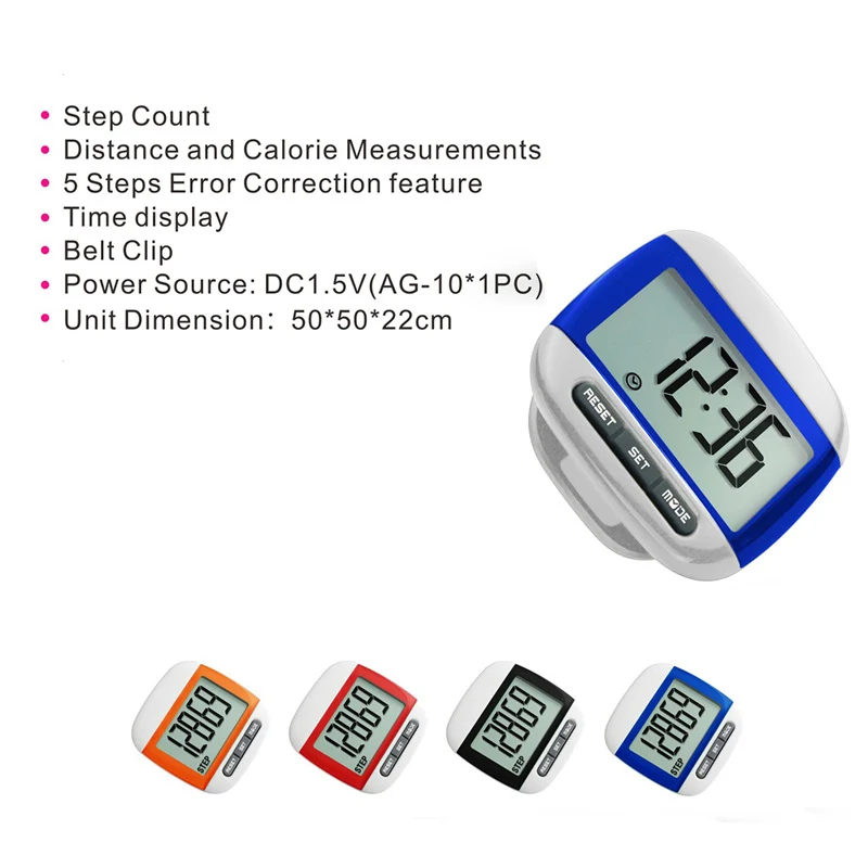 Waterproof Step Movement Calories Counter Multi-function Pedometer Mini Portable Run Walking | Спорт и развлечения