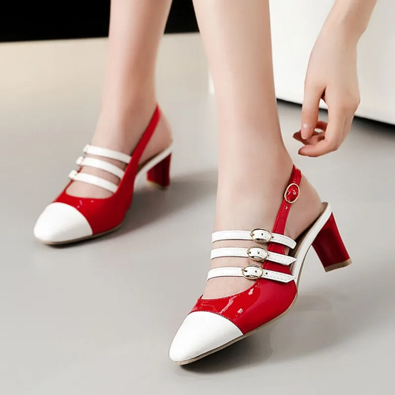 Летняя обувь Женские босоножки Модные женские на высоком квадратном каблуке с