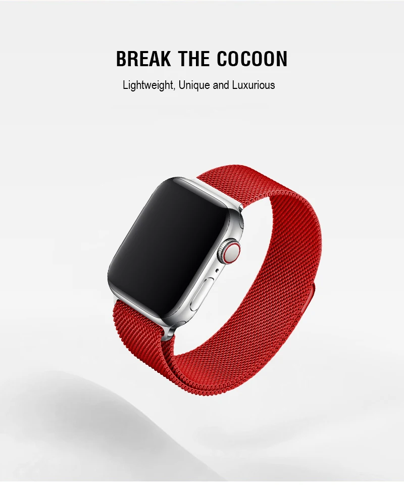 Красный ремешок для часов 40 44 мм для Iwatch Series 4 5 Миланская петля магнитный металлический браслет 38 ремешок для Apple Watch 3