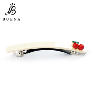 Заколка для волос женская, ацетатная, в форме маленькой Вишенки