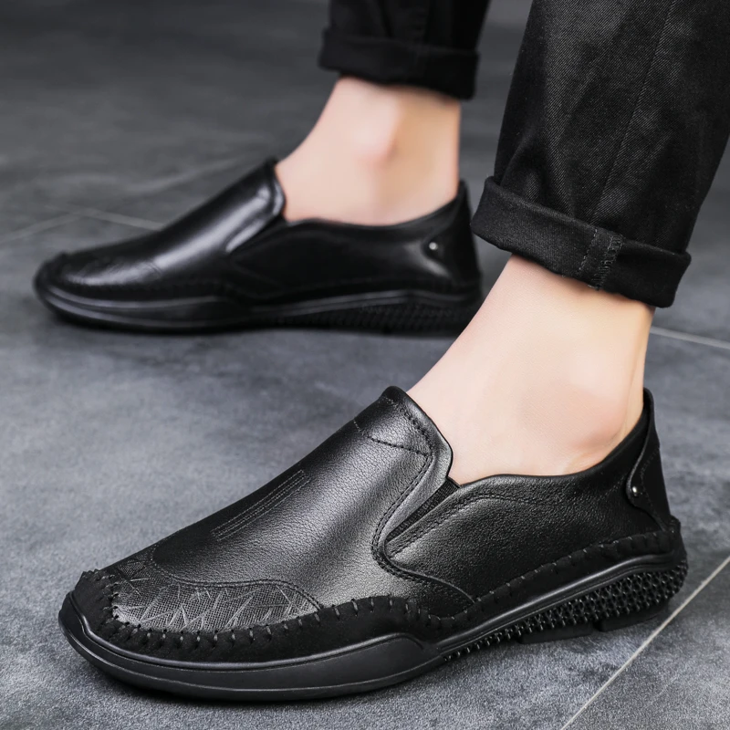 

Male Footwear Autumn Luxury Leather Shoes Loafers Boat Men Drive Flat Footwear Classic Comfy Men Casual Shoes Wear-resistant