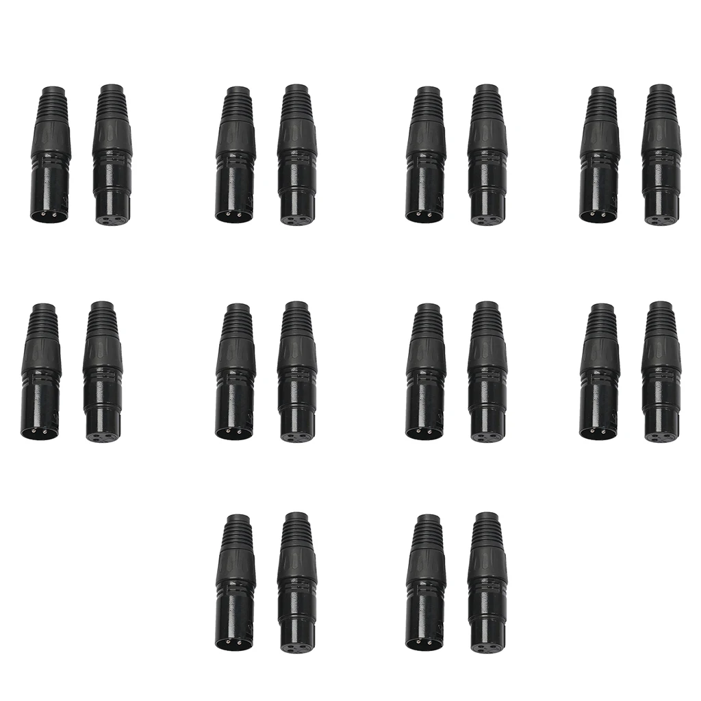 10 Pairs 3 Pin XLR Connectors Male And Female Microphone Mic Cable Plug | Спорт и развлечения