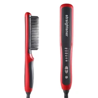 ceramic straight hair comb multifunction beard straightener styler brush men heat hair curling iron electric hair care