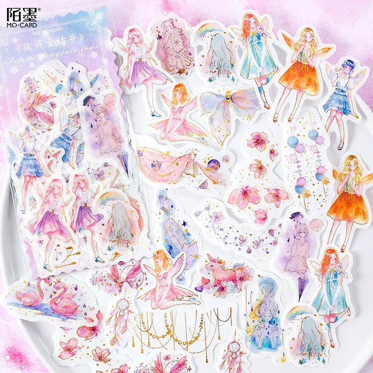 КИТ с принтом Маленький принц планета золочение декоративные наклейки из бумаги