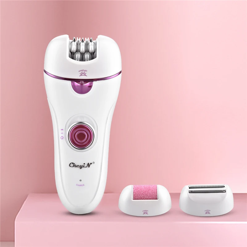 

Ckeyin 3 In 1 Women Epilator Callus Remover Electric Female Face Hair Removal Lady Shaver Bikini Trimmer Body Depilatory Machine