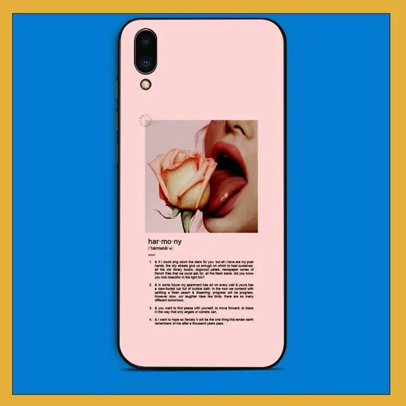 TOPLBPCS розовые эстетические песни строки эстетической роскошной женской для Vivo Y91C