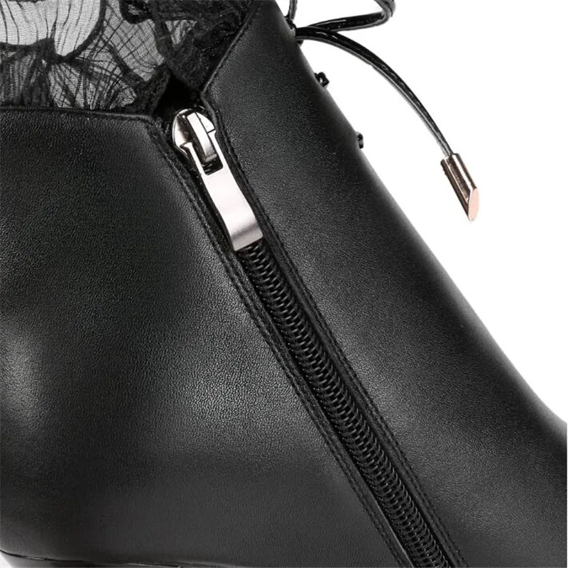 

New pattern High Quality Genuine leather shoes Women Soft Fashion personality 10cm Beef tendon bottom High heel boots USA 3-8 9