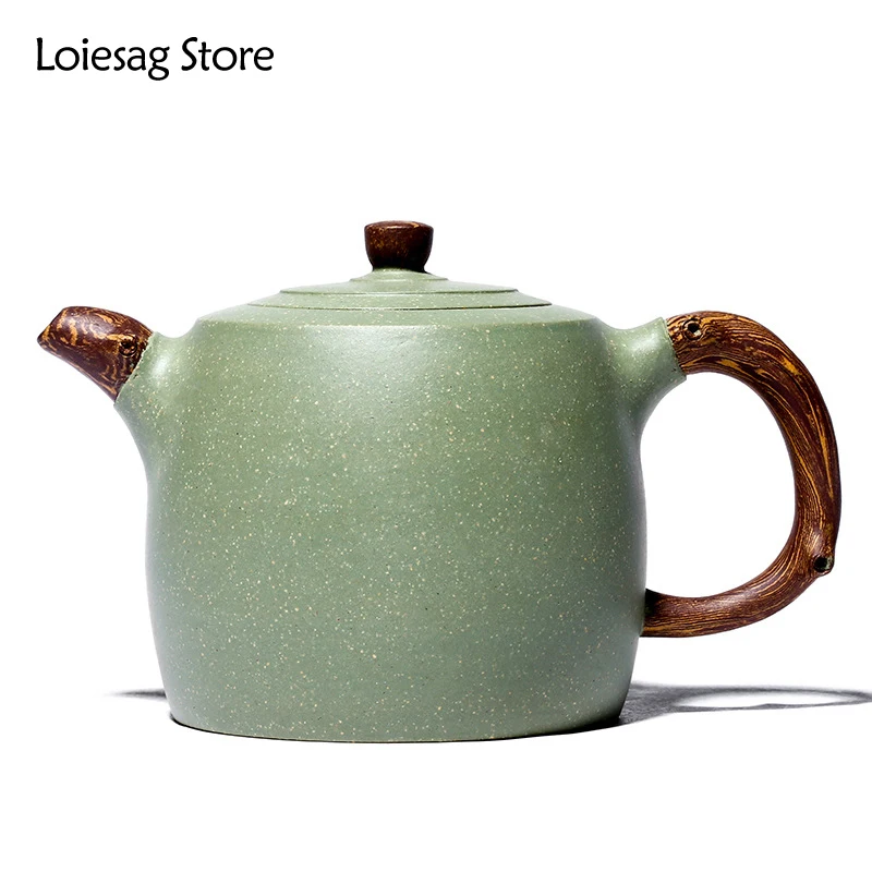 

Loiesag 400ml Yixing Raw Ore Green Mud Purple Sand Tea Pot Famous Handmade Seven Holes Effluent Zisha Teapots Beauty Health Pots