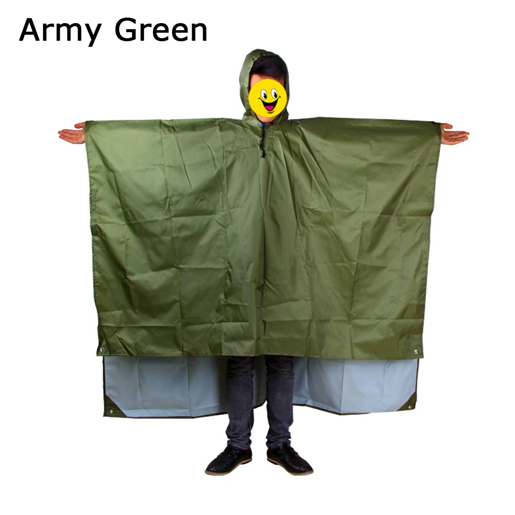 Army green 3 в 1 плащ-рюкзак водонепроницаемый плащ с капюшоном походный велосипедный плащ от дождя на открытом воздухе походный коврик для палатки - Цвет: Army green