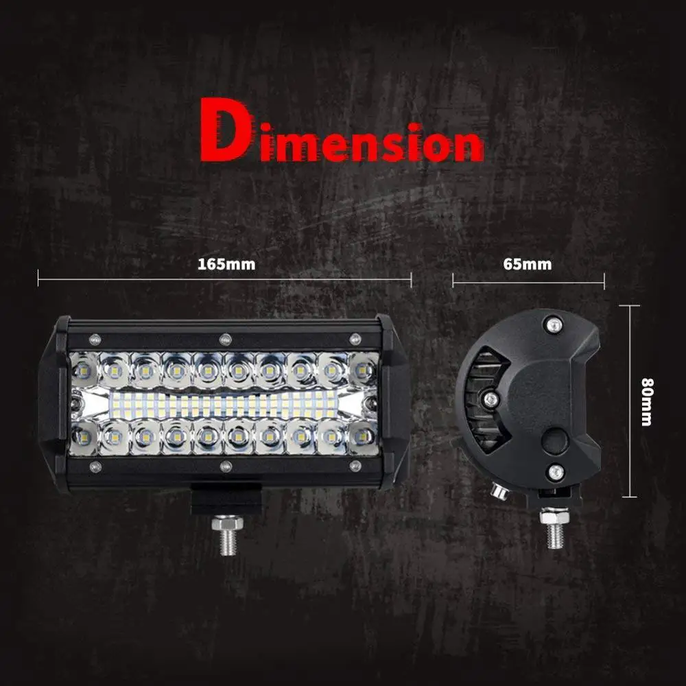 

6.5in Car LED Work Light Bar Driving Lamp for Offroad Boat Tractor Truck 3x6.5 SUV Fog Light 12V 24V Headlight for ATV Led Bar