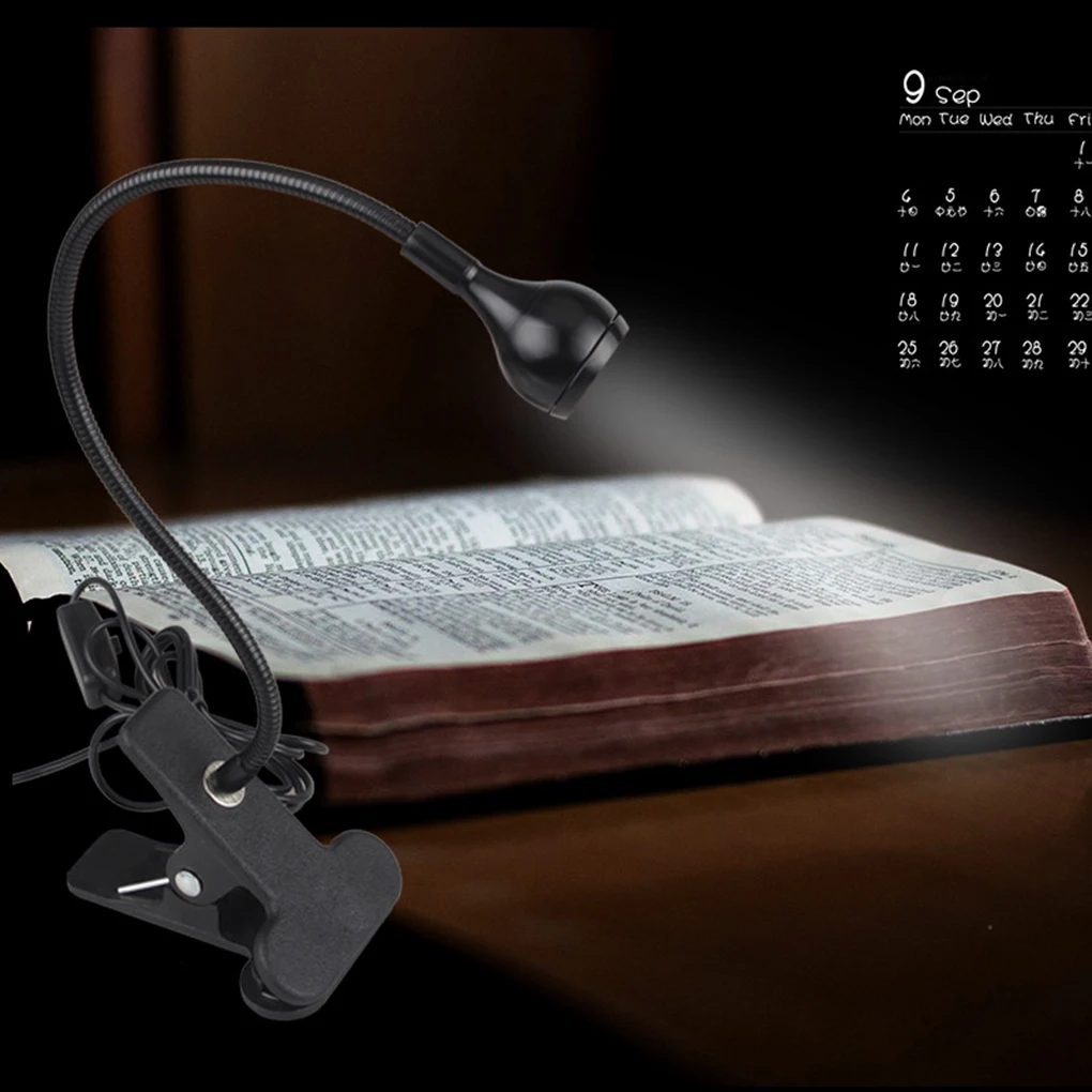 

USB Clip-On Reading Light LED Flexible Bed Headboard Office Eye Caring Reading Lamp Warm Brightness