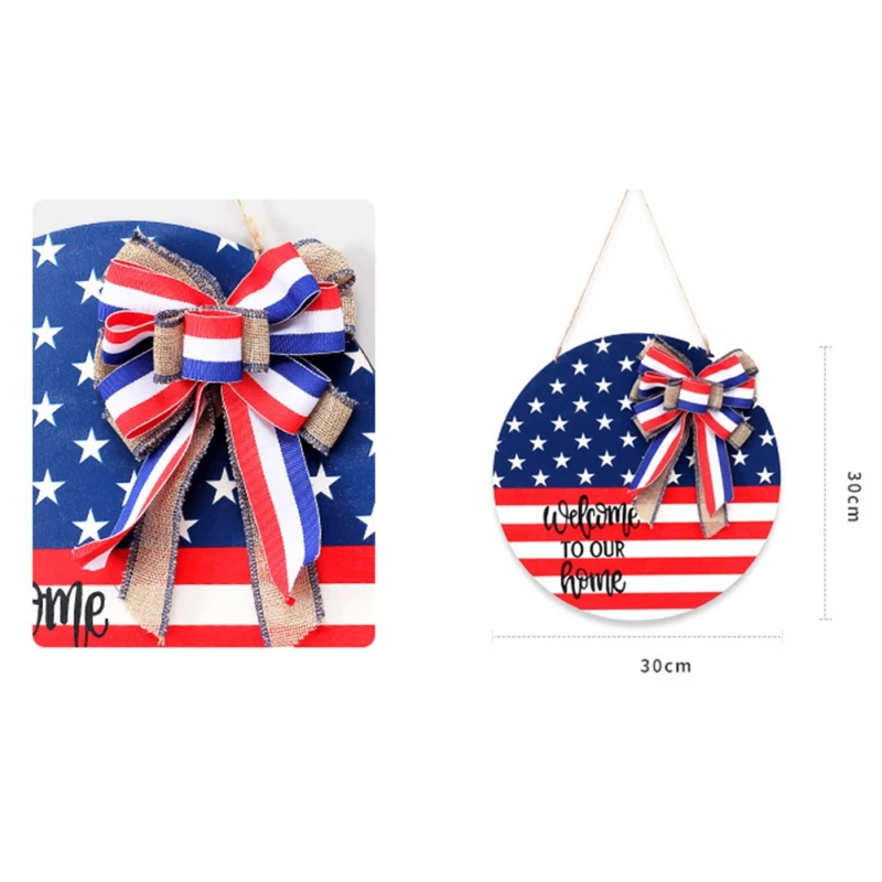 

Independence Day Wooden Door Decorations 30 * 30 * 0.5cm Hanging Signs National Flag Colored Home Holiday Decorations