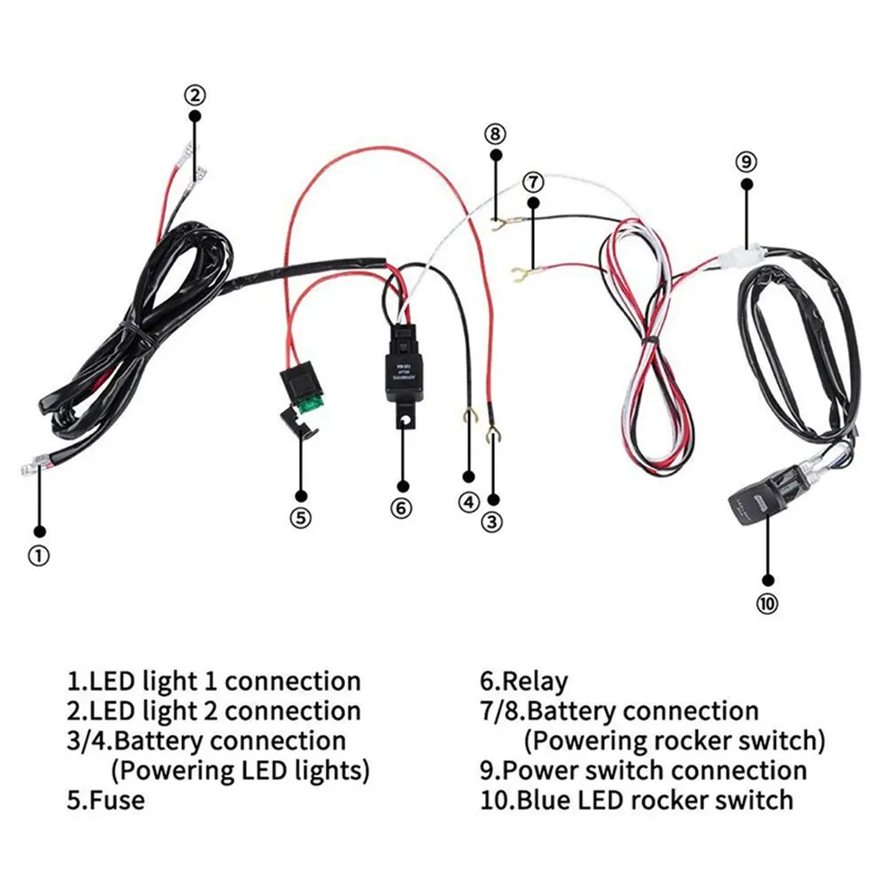 12V/40A автомобильный противотуманный светильник жгут проводов ВКЛ./ВЫКЛ.