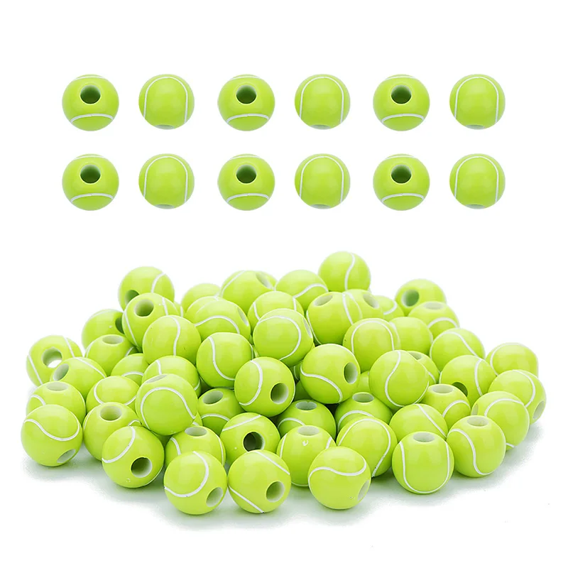 Акриловые бусины россыпью в виде теннисных шариков для изготовления ювелирных