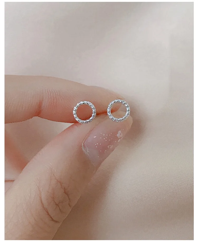 Серьги из стерлингового серебра 925 пробы, модные простые серьги в виде цветов, Длинные полосы, полые круглые серьги-гвоздики, милые серебряные серьги для девушек, ювелирные изделия для ушей