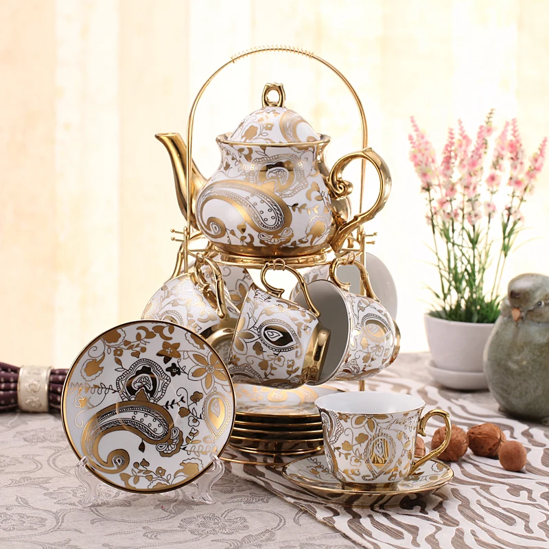 Europe High quality Phnom Penh coffee cup set British Afternoon Tea ceramic Cup and Saucer Pot shelf Wedding Gifts | Дом и сад