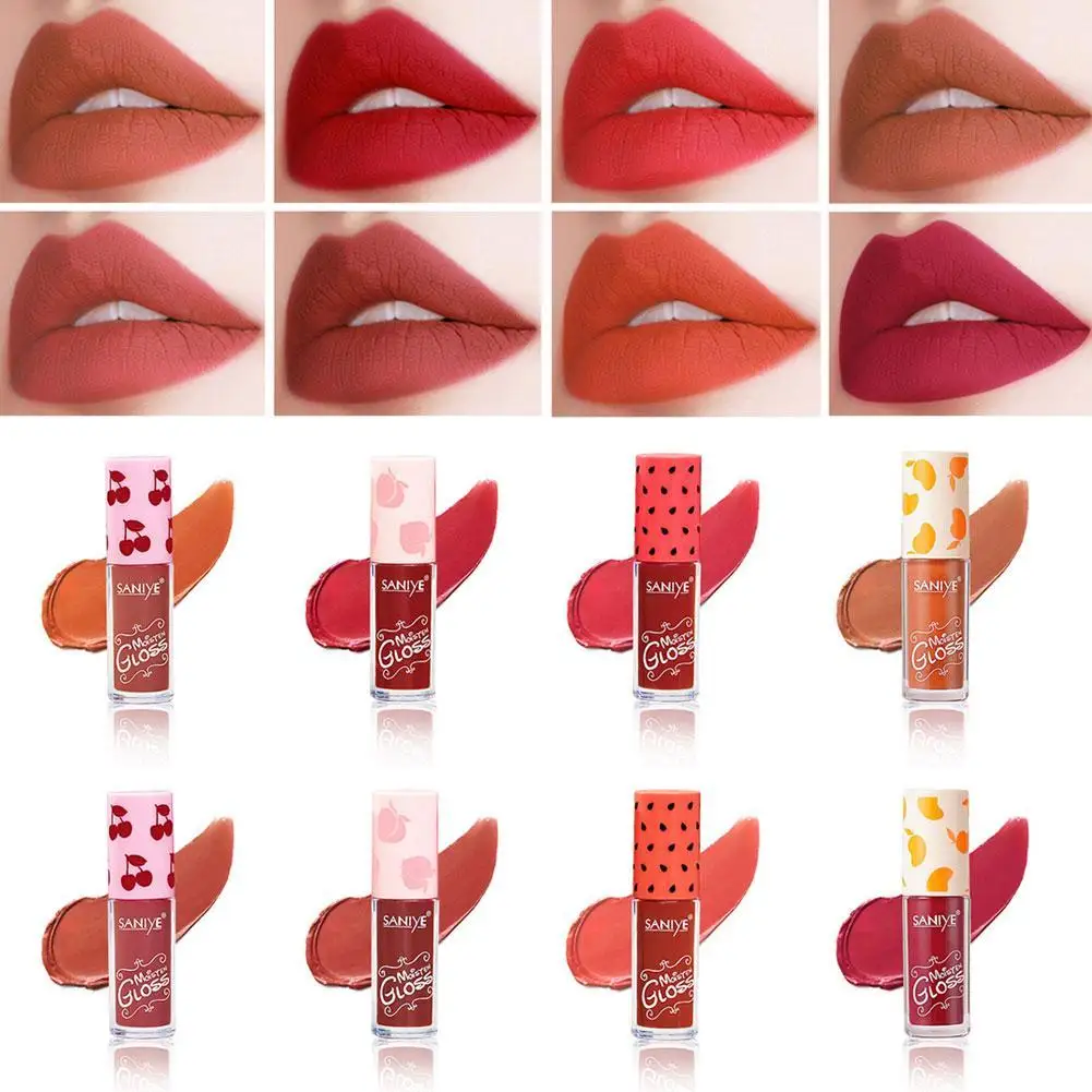 

8 Color Fruit Waterproof Lip Tint Matte Long-lasting Woman Natural Liquid Lipstick Moisturizer MakeUp Waterproof Lipstick H9E1