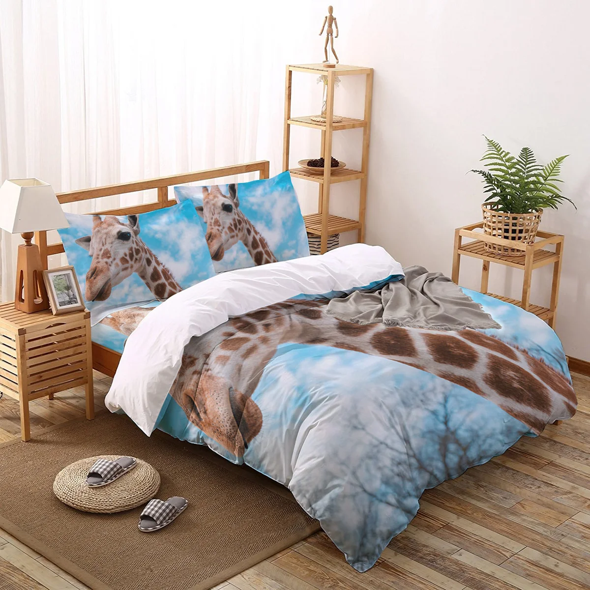

Giraffe Blue Sky Bedding Set For Home Duvet Cover Set Bedclothes Bed Linens Sheet Queen King Size Qulit Covers