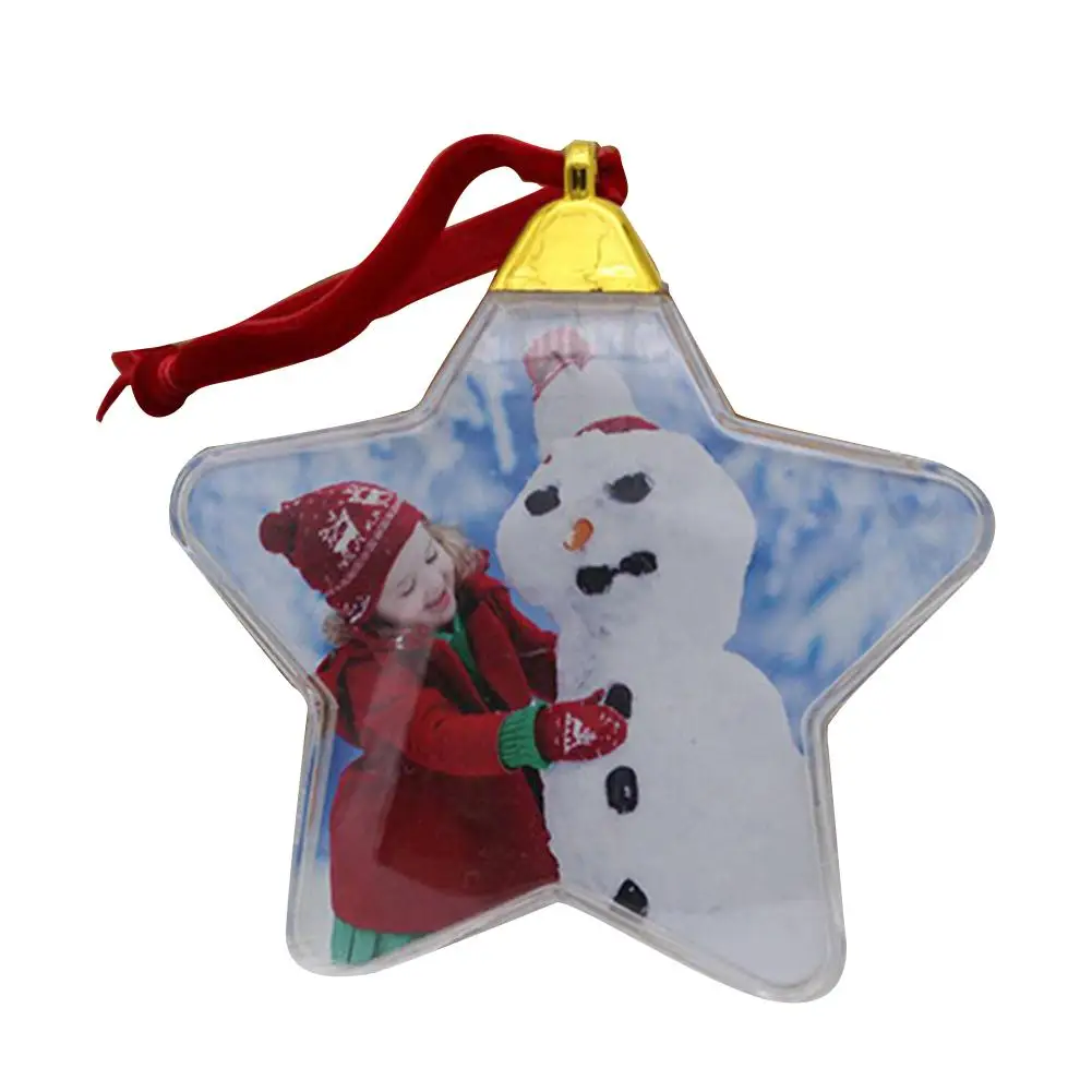 Рождественская прозрачная фоторамка сделай сам подвеска в виде снеговика и