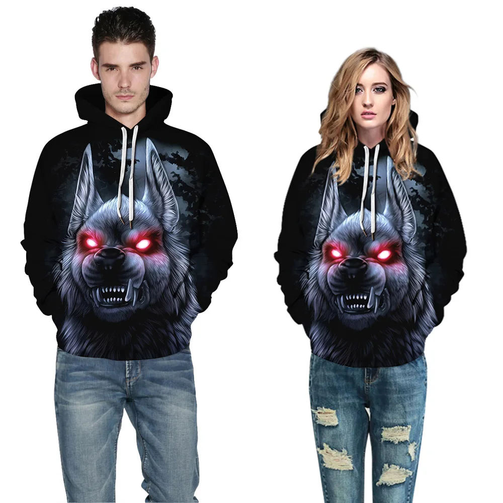 

Dropship Sweatshirts Men/Women Hooded Tracksuit Tops Digital Print Animal 3D Hoodie Pullovers YXQL9116