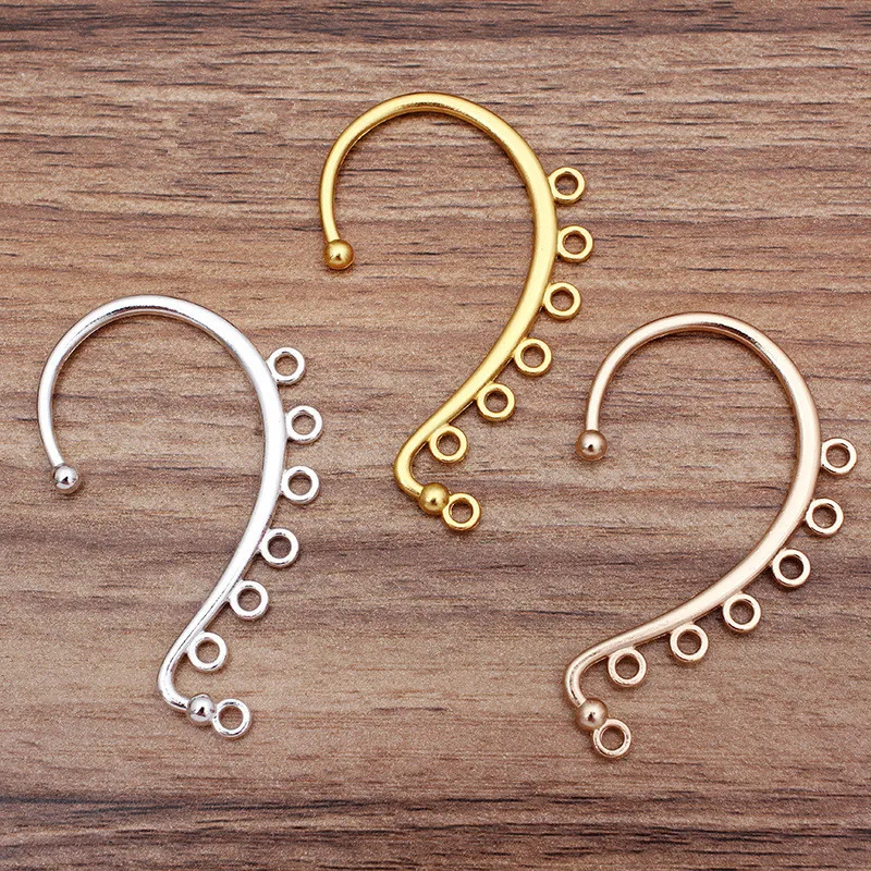 Фурнитура для изготовления ювелирных изделий KC, аксессуары из металлического сплава с несколькими отверстиями, цвет золото/серебро, 20 шт., 60 х36 мм