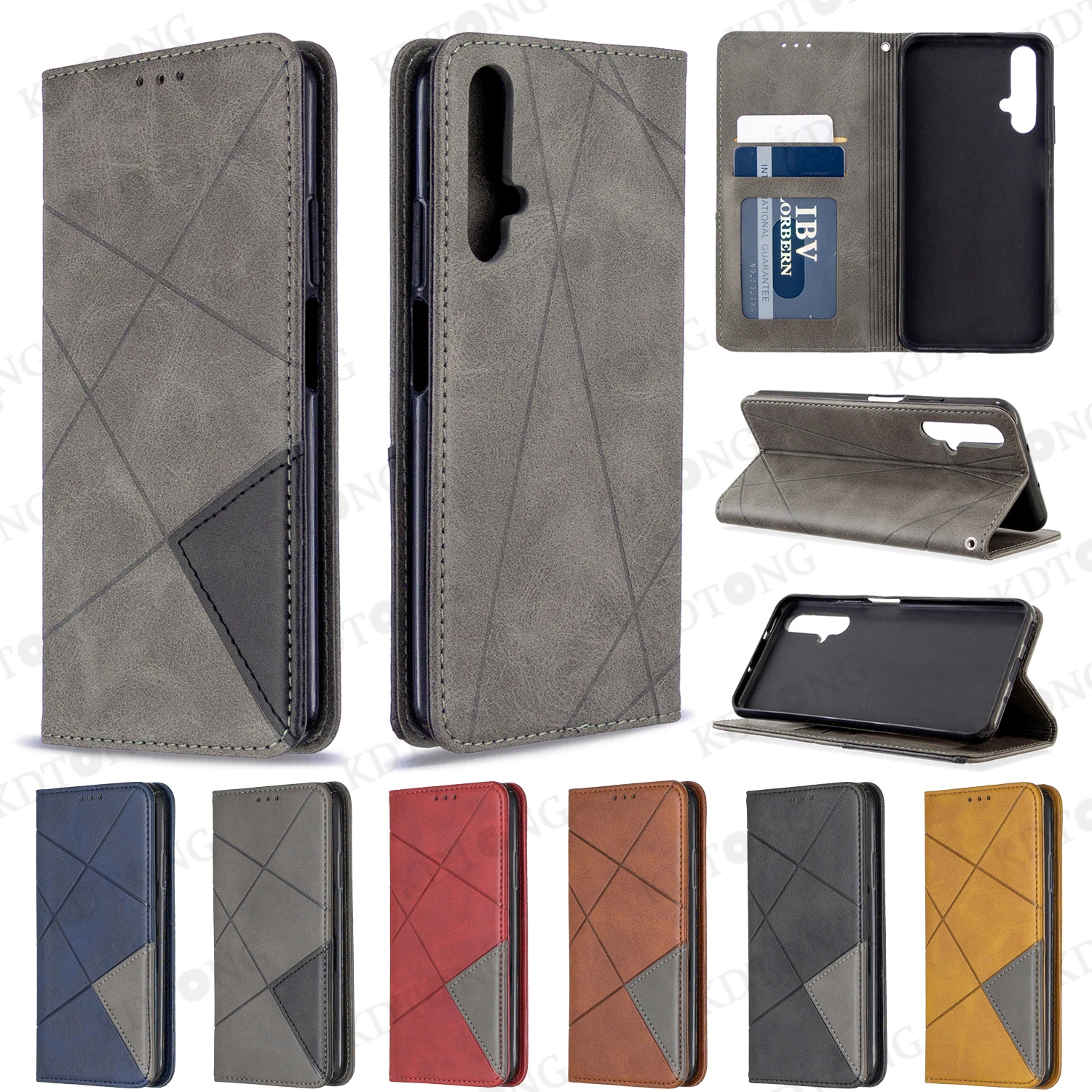 

Luxury Solid Color Flip Leather Phone Case For Huawei Honor 20S 10i 10 9X 9A 9S 8A 8S 7A 7C Nova 4E 5i Y5 Y6 Y7 Y9 Wallet Cases