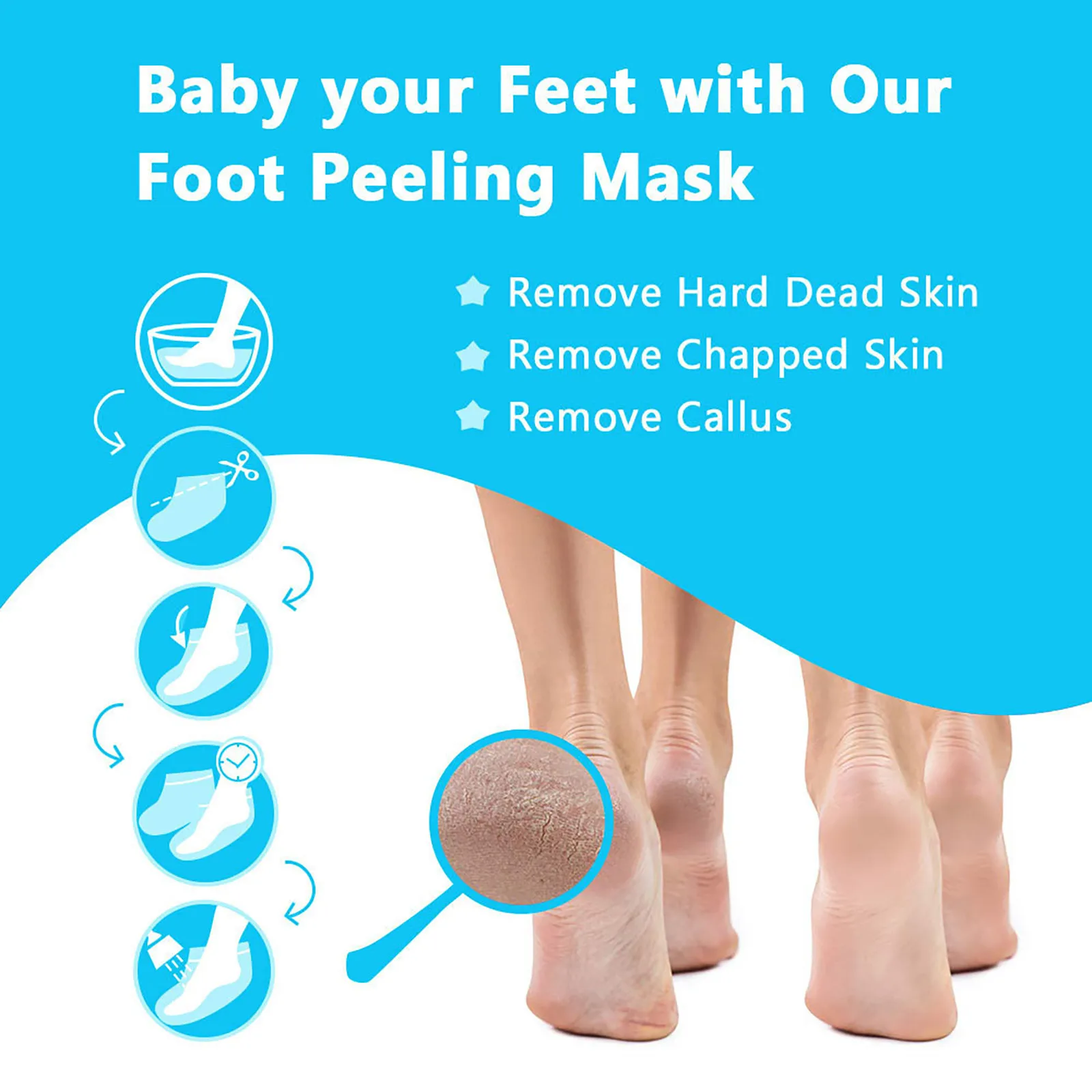 

Exfoliating Feet Mask Exfoliating Foot Mask Socks Pedicure Peeling Dead Skin Remover Feet Mask Peel Foot Care Tool Moisturizing