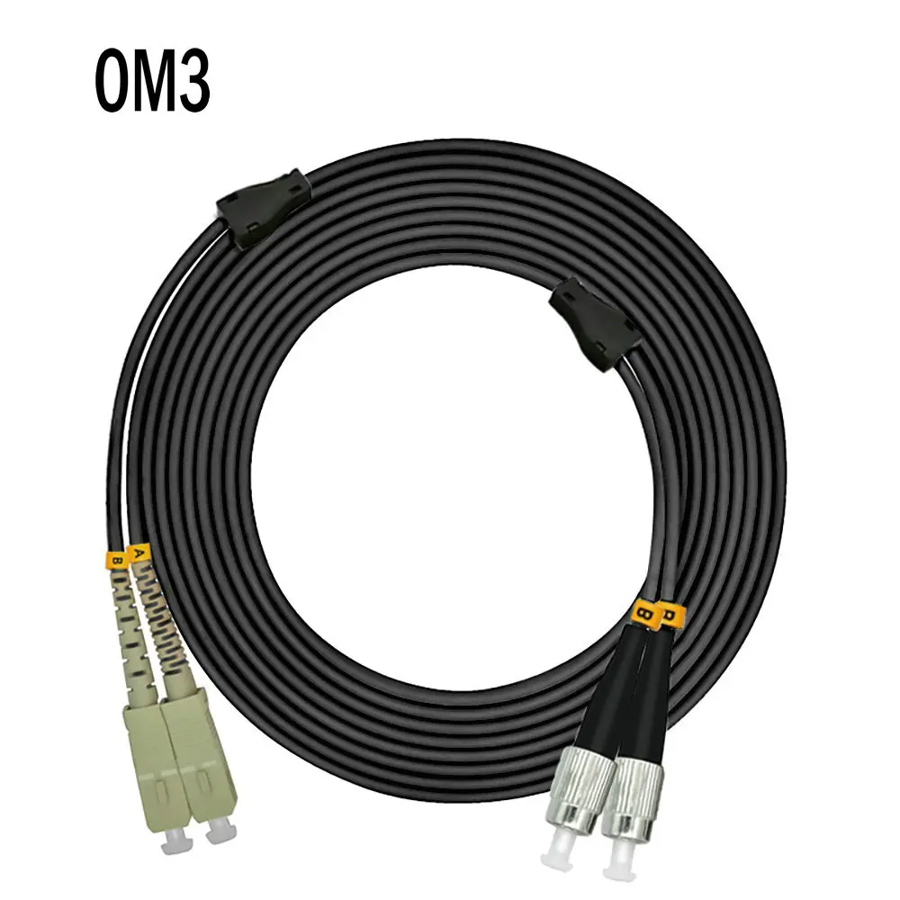 

Outdoor Armored 200 Meters SC-FC Duplex 10 Gigabit 50/125 Multimode Fiber Optical Cable OM3 Black 10G SC to FC Patch Cord Jumper
