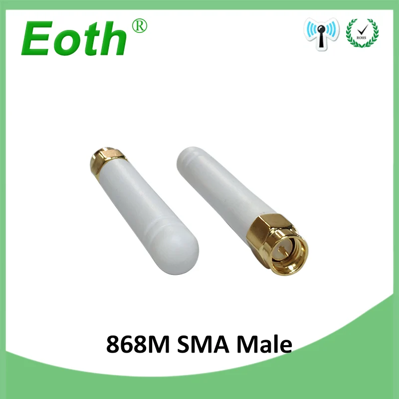 EOTH 10pcs 868mhz antenna 2~3dbi sma male 915mhz lora antene pbx iot module lorawan signal receiver antena high gain