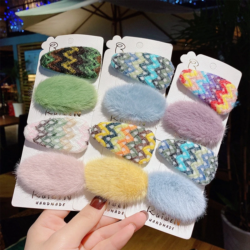 2 шт./компл. Лидер продаж в Корейском стиле зимние шпильки с плюшевыми шариками