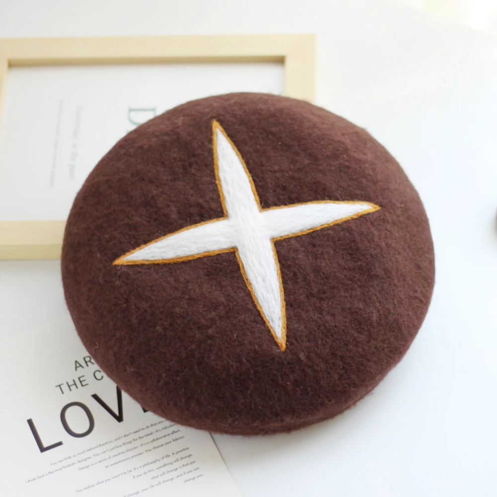 Handmade Felt Elegant Berets Autumn Winter Warm Parent-child Cute Mushroom Painter Cap Artist Hat Casual Beanie Hat