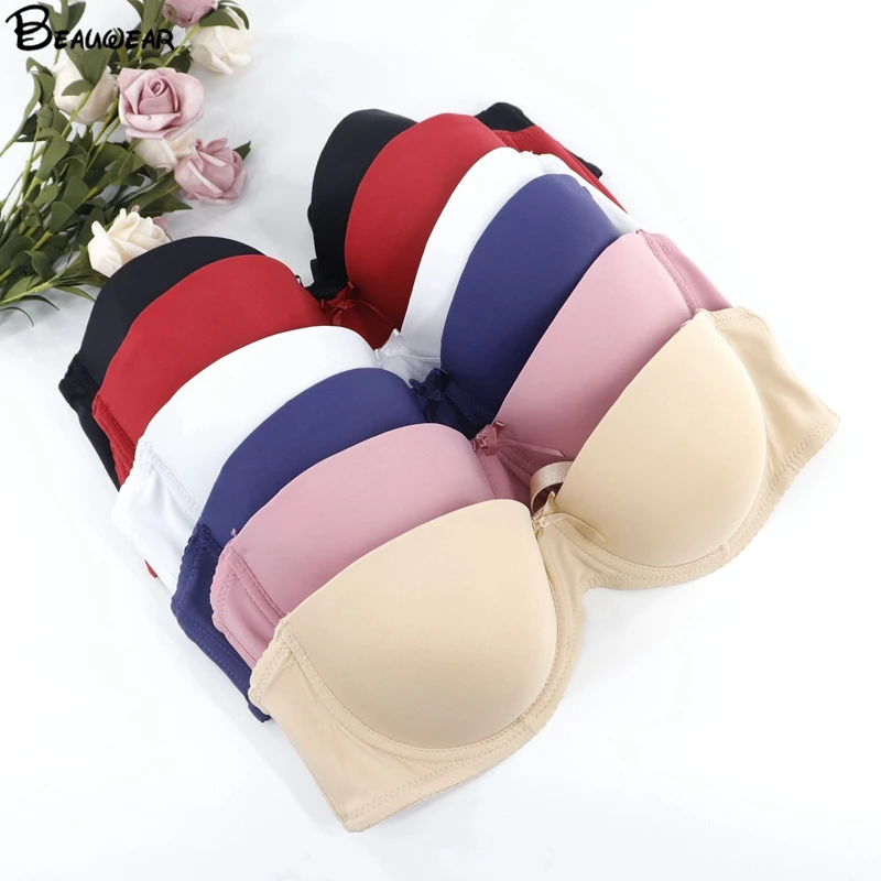 Женский бюстгальтер без подкладки Beauwear однотонный пуш ап с чашечками 1/2 6