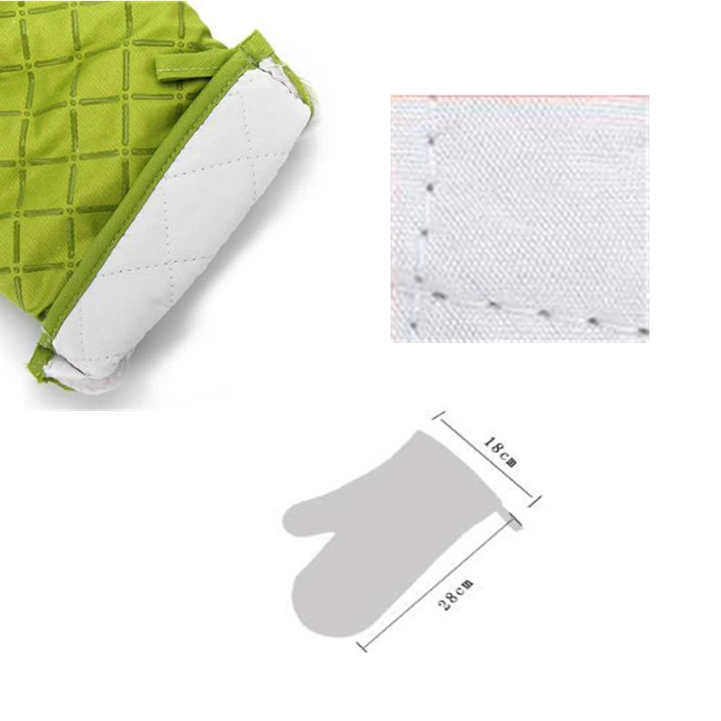 

2 pcs Kitchen Oven Mitts With Non-Slip Silicone Printed Cotton Glove 1 Pair of Heat Resistant Cooking Baking Grilling Tools