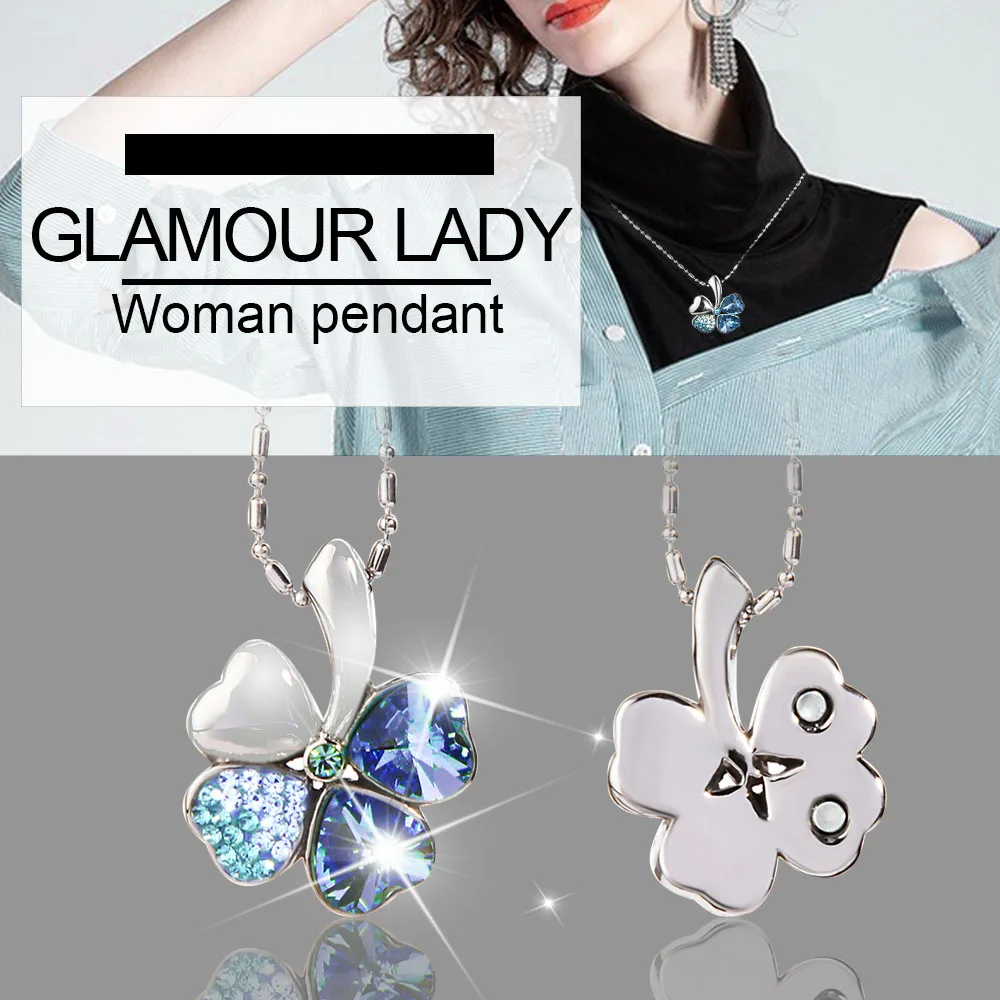 Кулон с четырьмя листьями клевера для магнитной терапии | Украшения и аксессуары