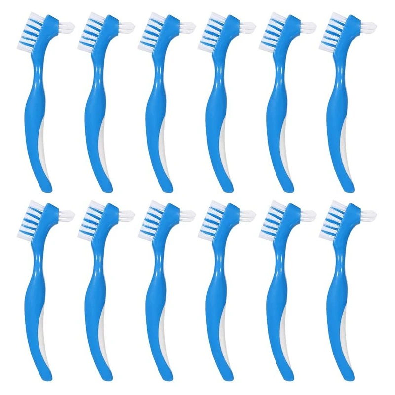 

12 Pack Denture Brush Hard Denture Cleaning Brush False Teeth Brush Toothbrush