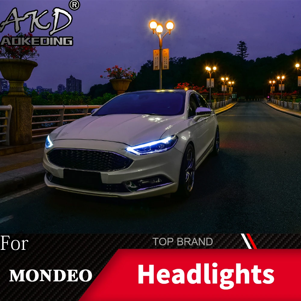 Светодиодный налобный фонарь для Ford Mondeo Fusion 2017-2020 фары Противотуманные