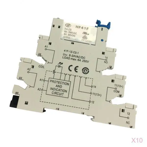 

2021Smart Home 10PCS Hongfa HF41F PCB Relay 5PIN Relay Socket,6-24V AC/DC, 6A, 41F-1Z-C2-1 with A Sensitive Coil
